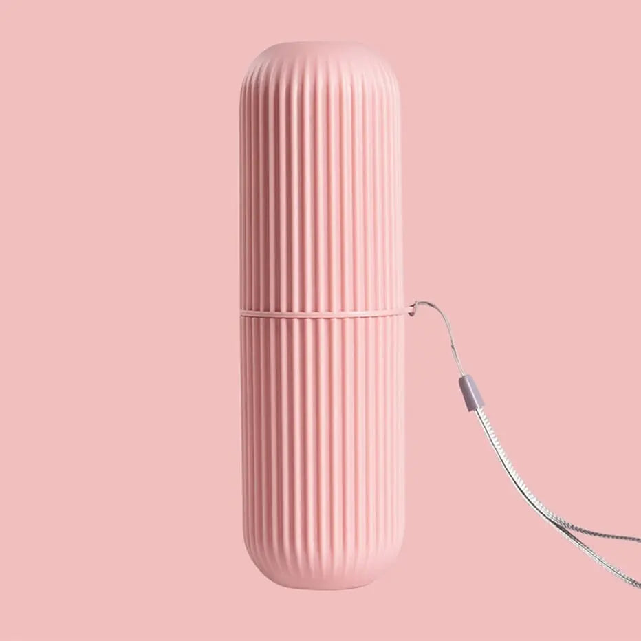 Étui rose pour brosse à dents, élégant et pratique