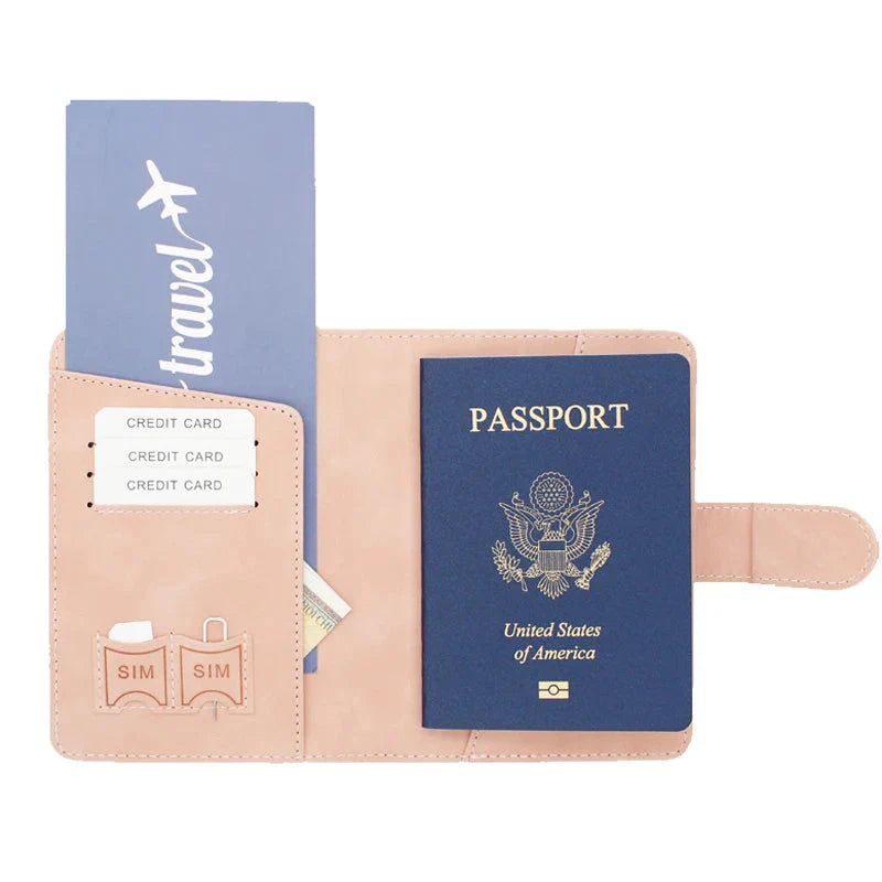 Étui passeport personnalisé avec initiales gravées, vue de face