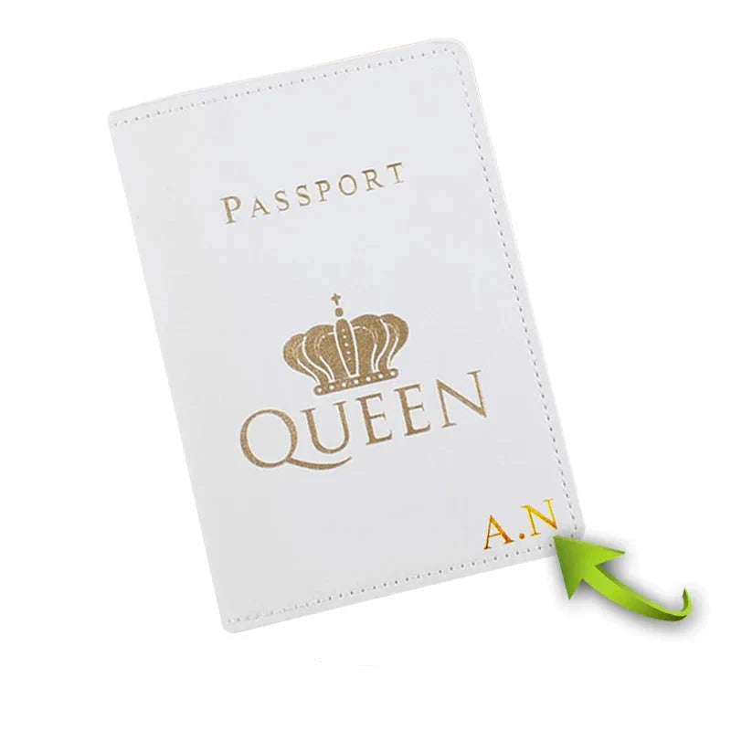 Étui passeport noir et blanc pour couple en polyuréthane