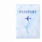 Étui passeport marbre bleu, finition soignée