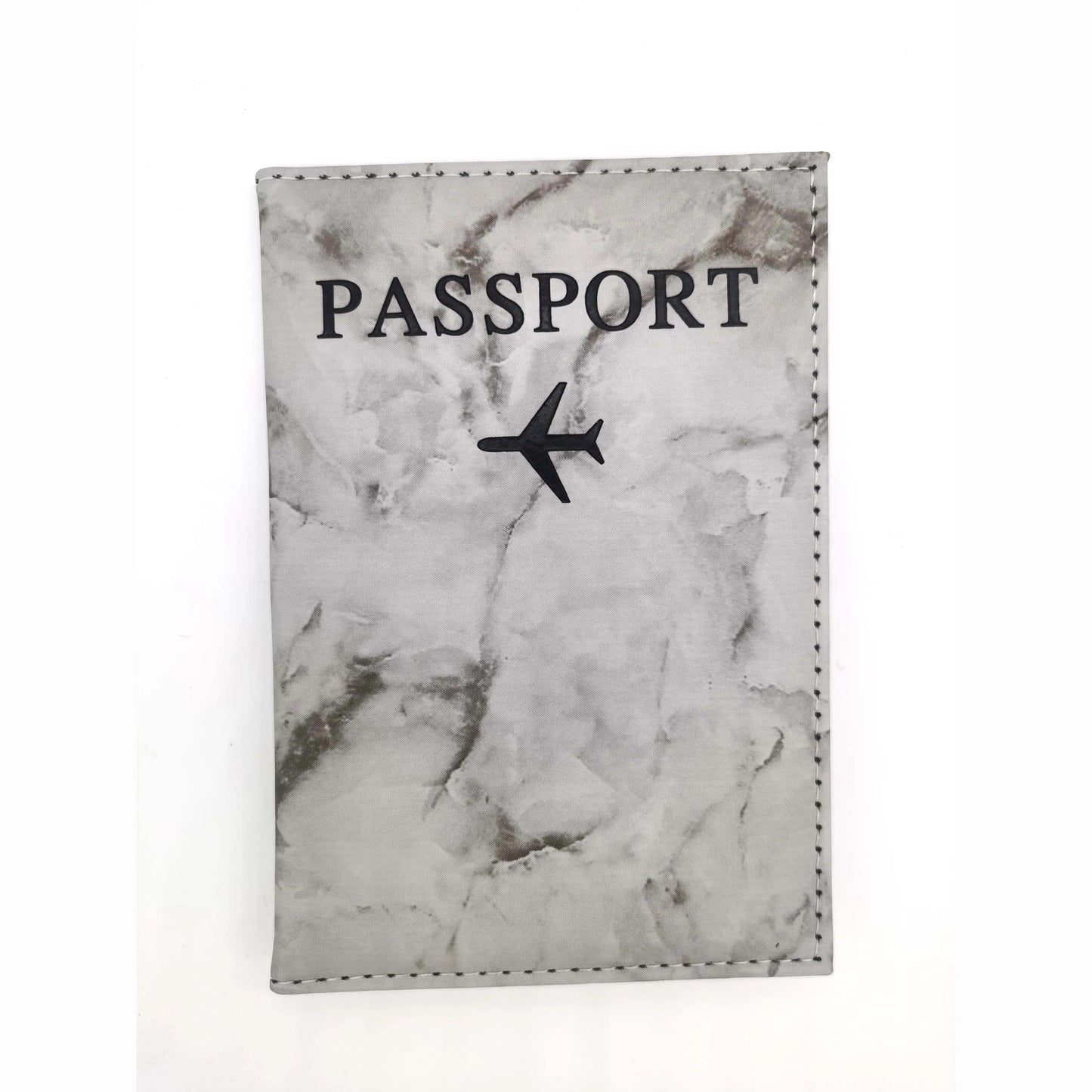 Étui passeport marbre gris, design élégant