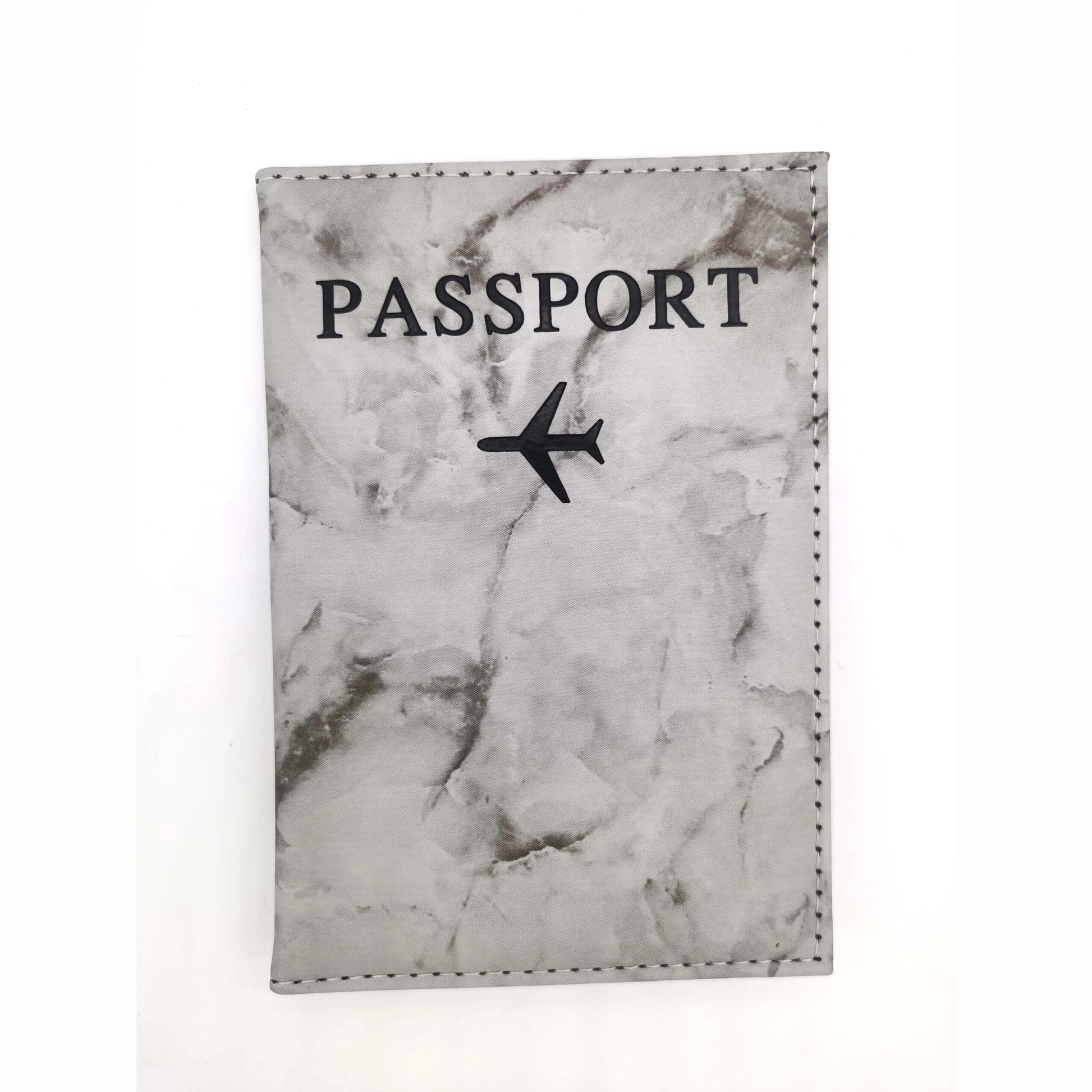 Étui passeport marbre gris, design élégant