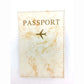 Étui passeport marbre jaune, design lumineux