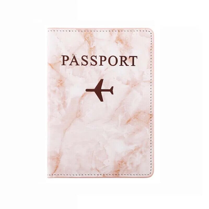 Étui passeport marbre marron, texture raffinée
