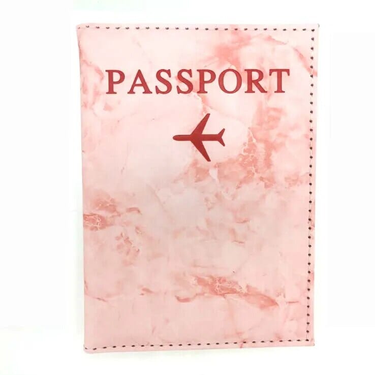 Étui passeport marbre orange, touche moderne