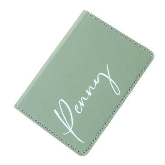 Étui vert pour passeport, design moderne et fonctionnel