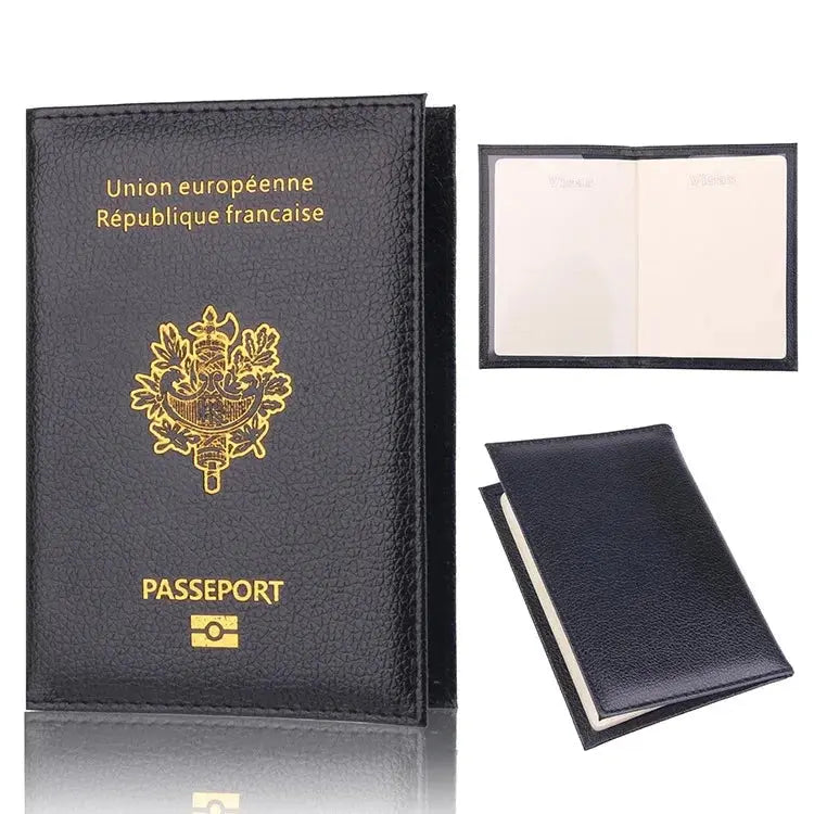 Protège-passeport bleu avec marquage République Française