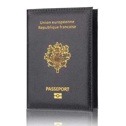 Étui passeport noir, finition lisse et classique