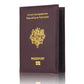 Couverture passeport marron foncé, design sobre et chic