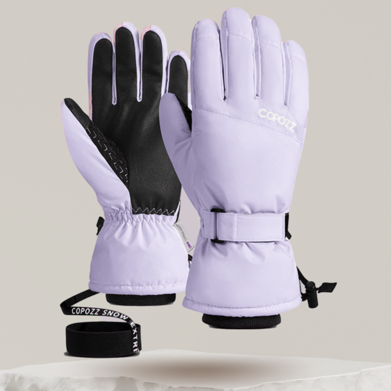 Gants de ski violets pour femme avec isolation thermique