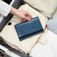Portefeuille fermé avec texture vintage et protection anti-RFID
