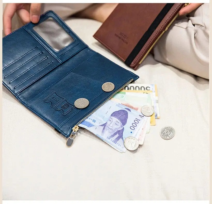 Détail des emplacements pour cartes SIM dans le portefeuille