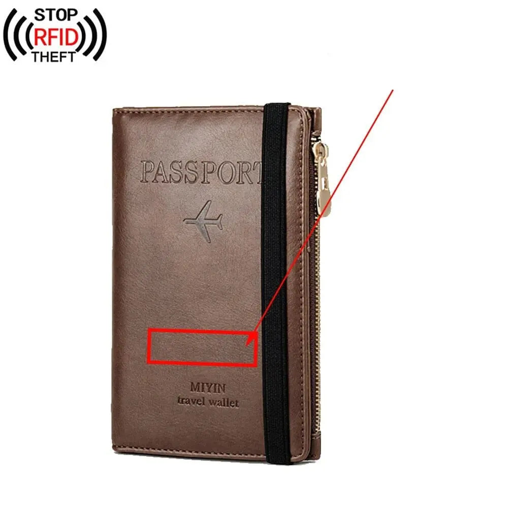 Portefeuille marron avec texture vintage et plusieurs compartiments