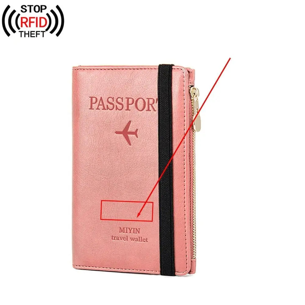Portefeuille rose avec protection anti-RFID et design personnalisé