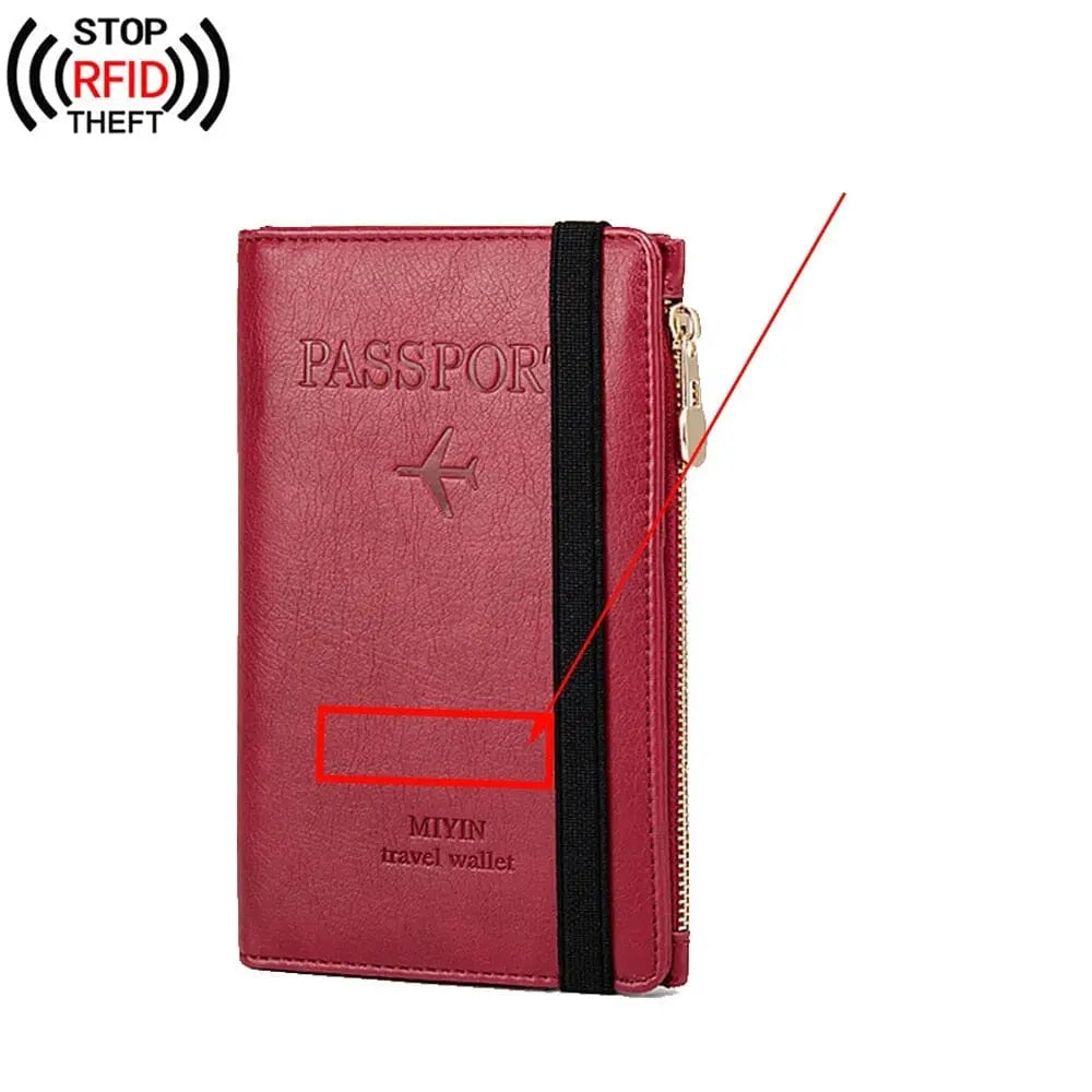 Portefeuille rouge avec protection anti-RFID et personnalisation possible