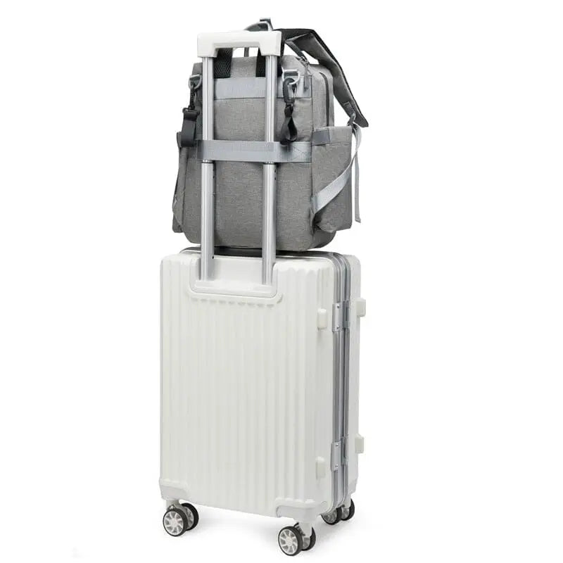 Vue d'ensemble du sac à dos à langer en tissu oxford