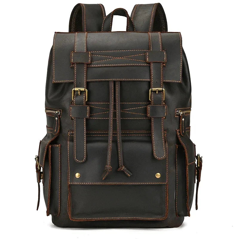 Sac à Dos Cuir Homme Vintage grand sac dos cuir vue d'ensemble vue 12