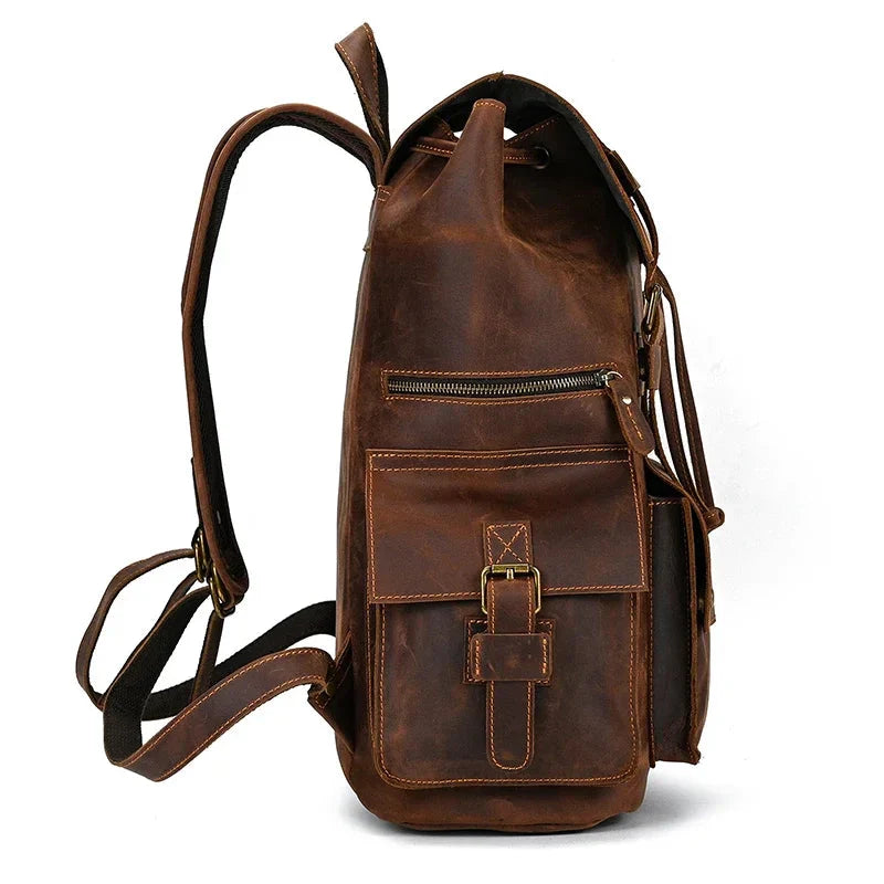 Sac à Dos Cuir Homme Vintage grand sac dos cuir vue de face vue 31