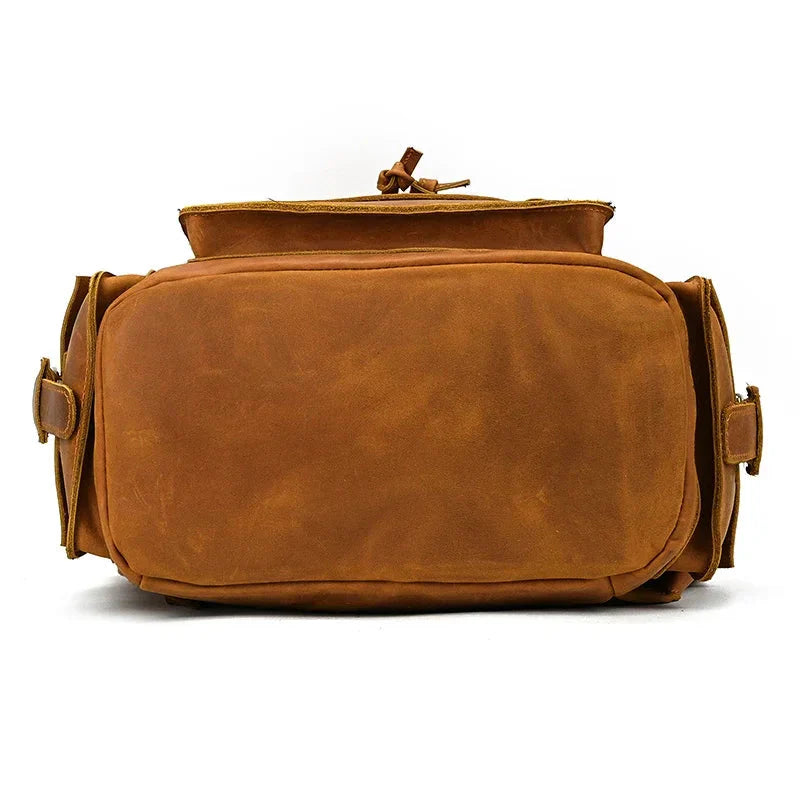 Sac à Dos Cuir Homme Vintage grand sac dos cuir finitions visibles vue 11