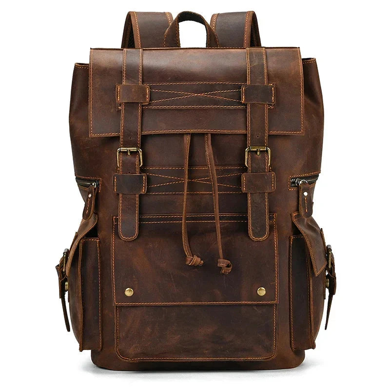 Sac à Dos Cuir Homme Vintage grand sac dos cuir vue rapprochée vue 29