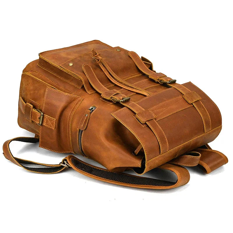 Sac à Dos Cuir Homme Vintage grand sac dos cuir vue de face