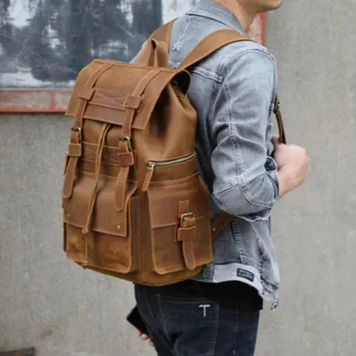 Sac à Dos Cuir Homme Vintage grand sac dos cuir présentation du produit