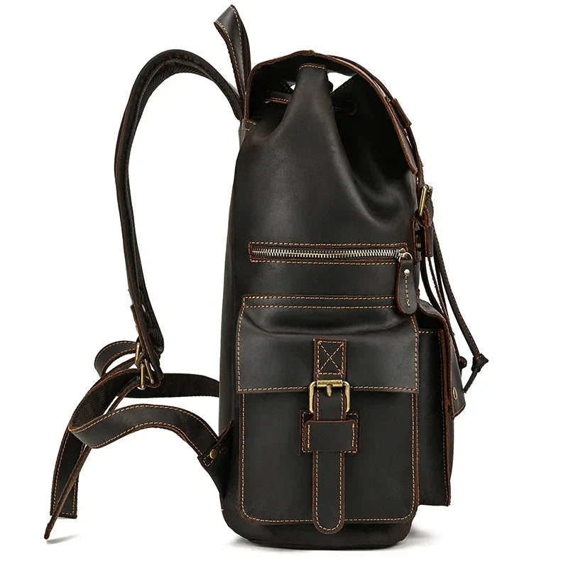 Sac à Dos Cuir Homme Vintage grand sac dos cuir vue de face vue 15