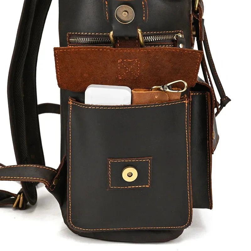 Sac à Dos Cuir Homme Vintage grand sac dos cuir présentation du produit vue 25