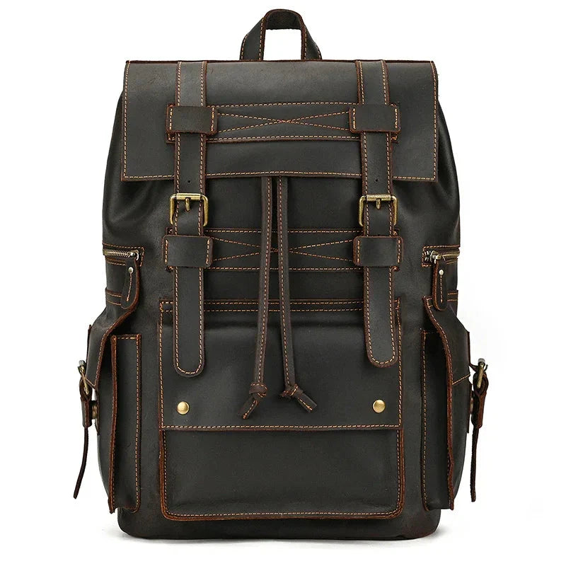 Sac à Dos Cuir Homme Vintage grand sac dos cuir vue rapprochée vue 13