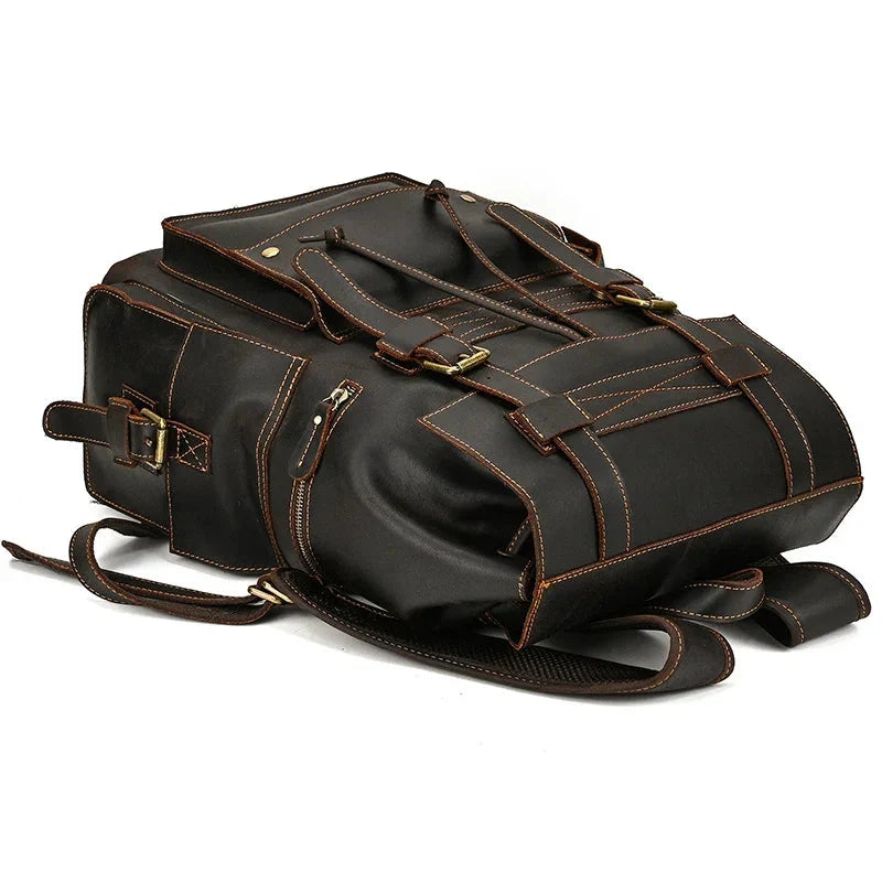 Sac à Dos Cuir Homme Vintage grand sac dos cuir présentation du produit vue 17