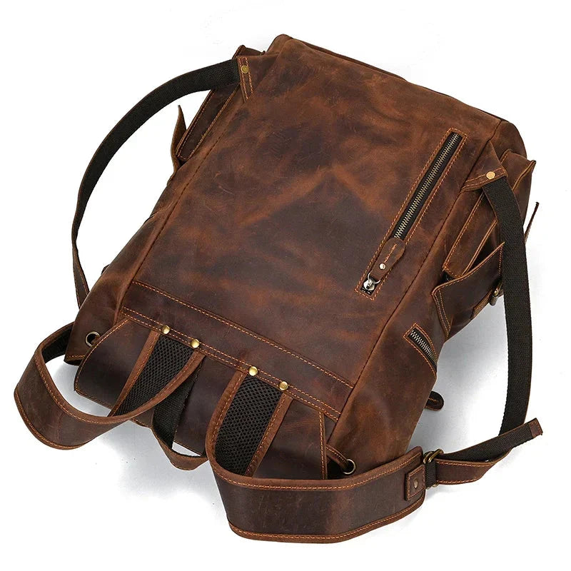 Sac à Dos Cuir Homme Vintage grand sac dos cuir vue d'ensemble vue 36