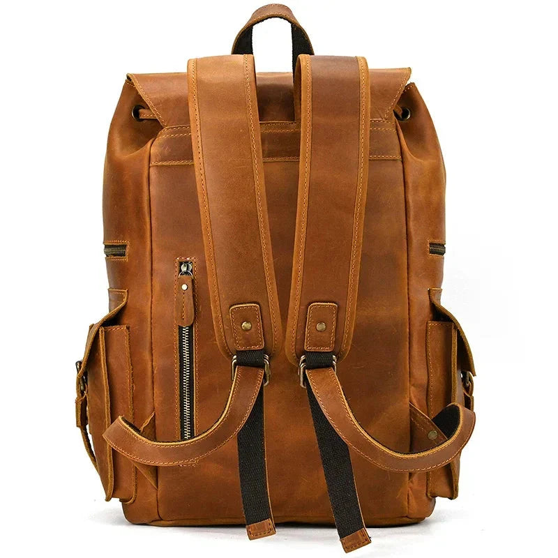 Sac à Dos Cuir Homme Vintage grand sac dos cuir vue d'ensemble