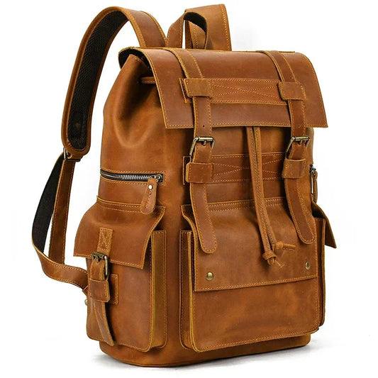 Sac à Dos Cuir Homme Vintage grand sac dos cuir vue du matériau vue 40