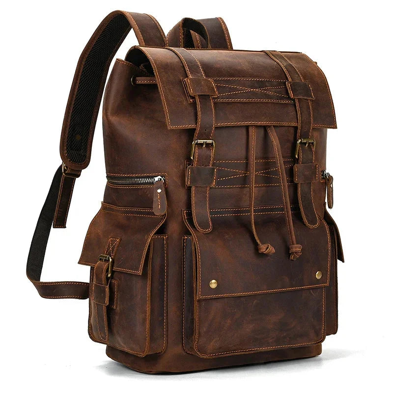 Sac à Dos Cuir Homme Vintage grand sac dos cuir vue de face vue 39