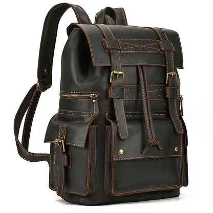 Sac à Dos Cuir Homme Vintage grand sac dos cuir vue latérale vue 38