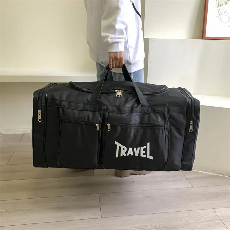 Sac de voyage 80L avec compartiments multiples visibles