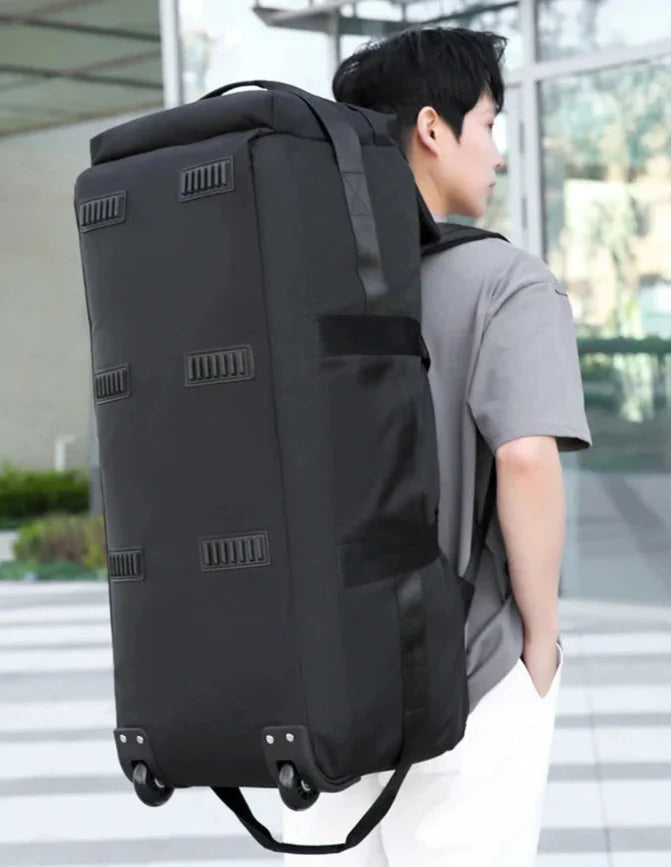 Sac de voyage à roulettes en tissu résistant, vue de face