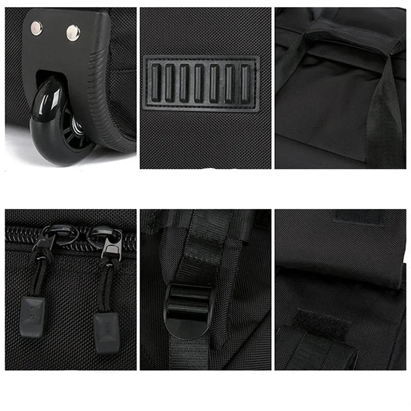 Sac de voyage ouvert, montrant l'organisation intérieure