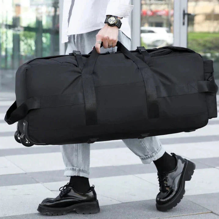 Compartiments spacieux du sac de voyage, intérieur visible