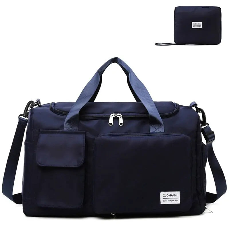 Sac de voyage bleu marine, parfait pour un look nautique