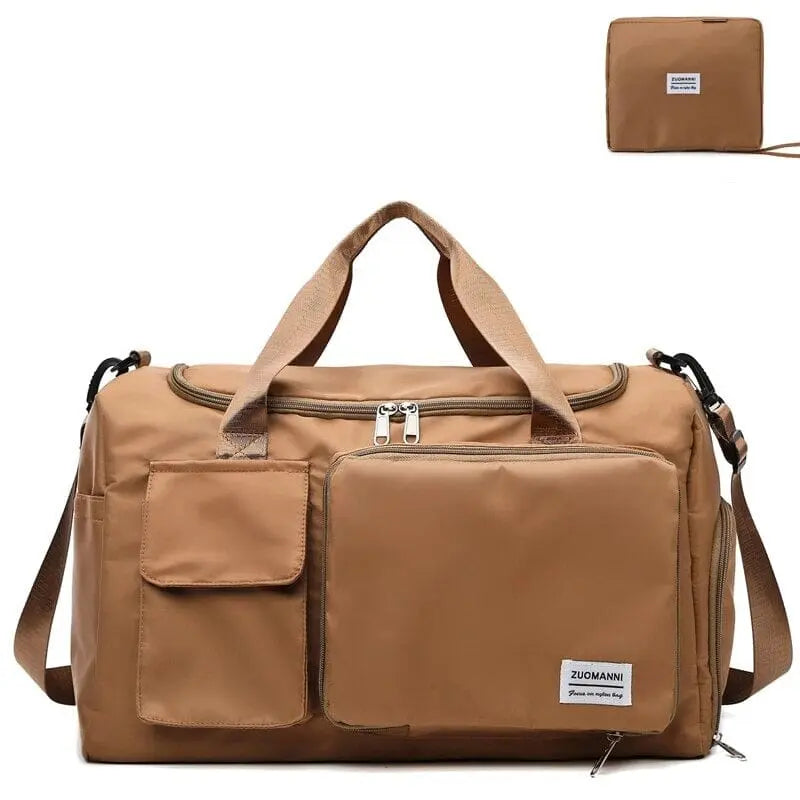 Sac de voyage camel, style classique et intemporel