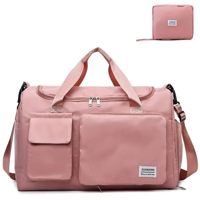 Sac de voyage rose clair, délicat et élégant pour les voyages