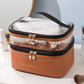 Vanity marron offrant espace de rangement pour déplacements