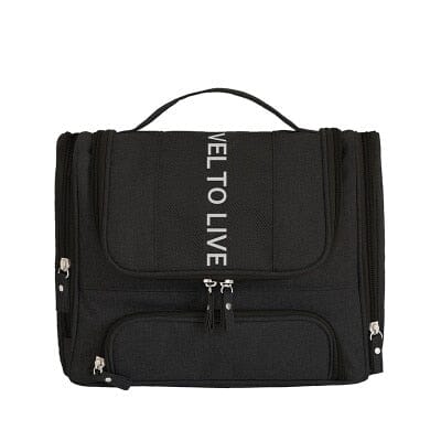 Vue intérieure de la trousse de toilette avec crochet et poches