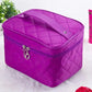 Trousse de toilette violette avec motif matelassé distinctif