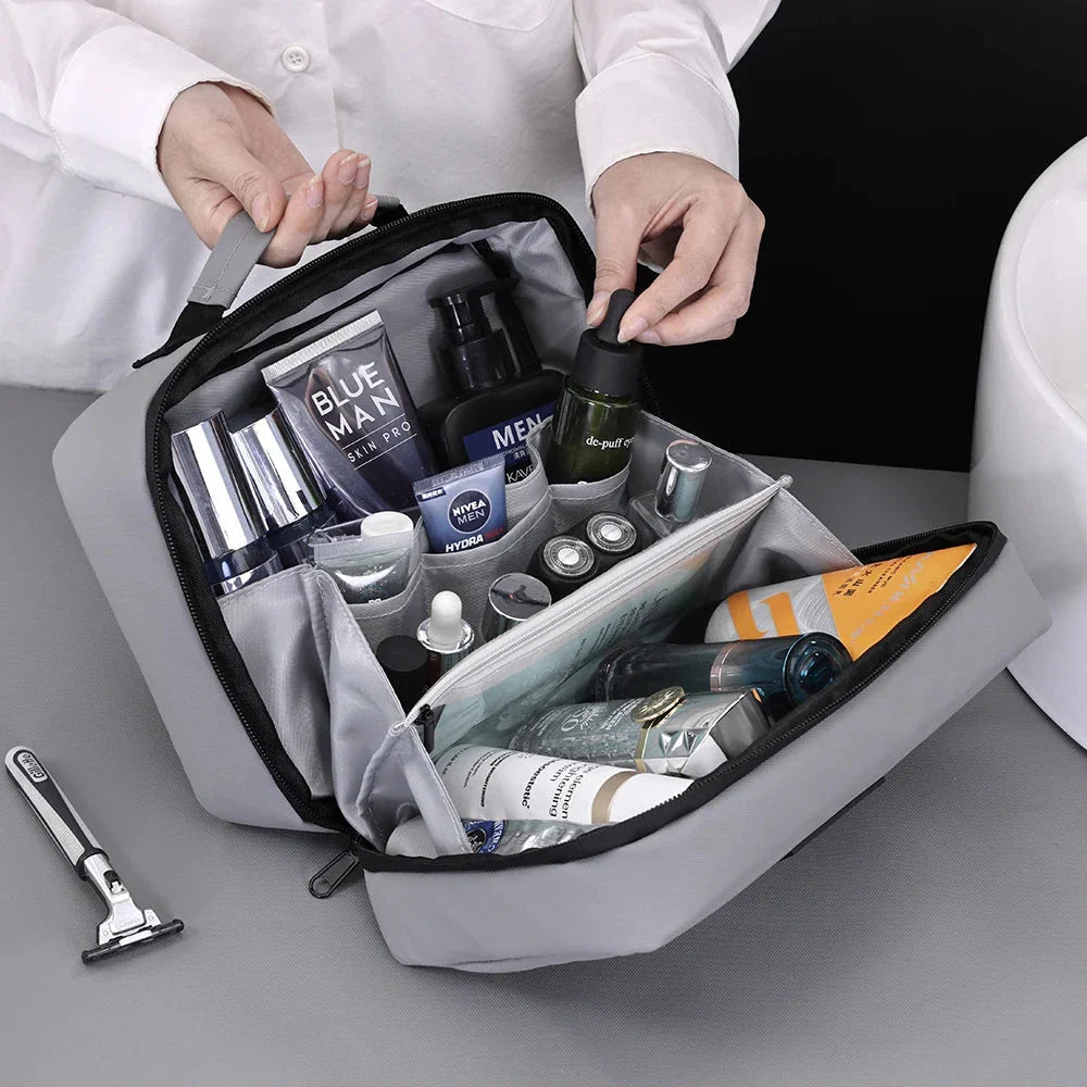 Grande trousse de toilette pour homme avec poignée latérale