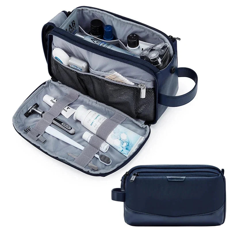 Trousse de toilette bleu marine, design élégant et pratique