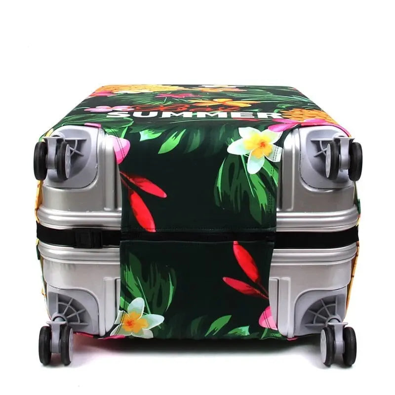 Housse de valise colorée sur fond blanc