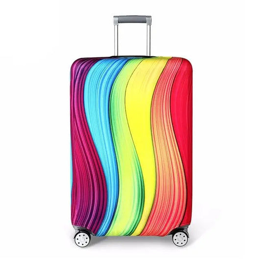 Housse de valise colorée en polyester sur une valise