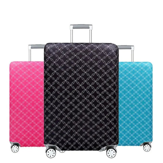 Housse de valise motif diamants sur fond blanc